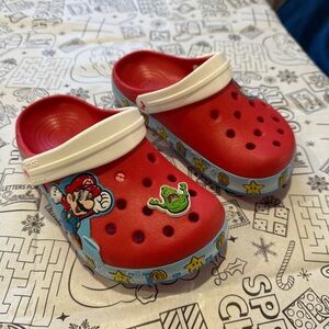 CROCS Red Kids Slippers with Mario Design